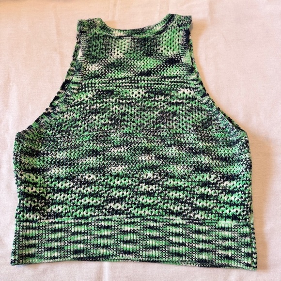 Monrow XS Space Dye Crochet Racer Back Sweater Tank Top ~ Cropped Y2K 90’s - Picture 3 of 8